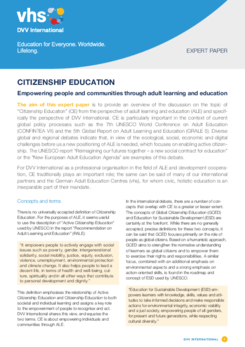 DVV International expert paper citizenship education