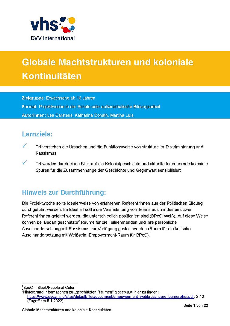 Titelbild des Modellkonzeptes "Globale Macht"