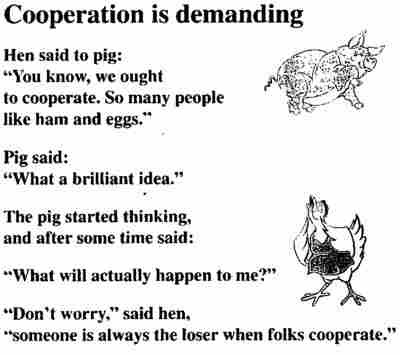 Cooperation is demanding