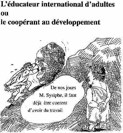L'éducateur international d#adultes ou le coopérant au développement