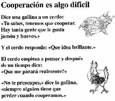 Cooperación es algo dificil