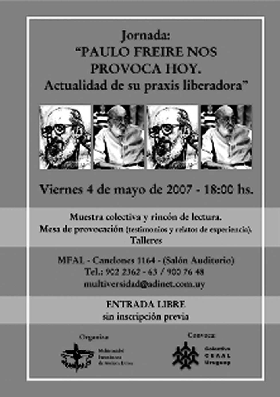 Jornada: Paolo Freire nos provoca hoy.