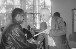 Participant receives his certificate