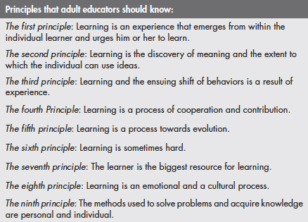 Principles that adult educators should know