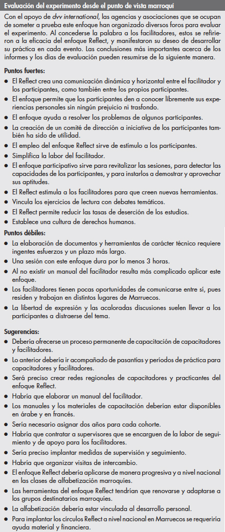 Evaluación del experimento desde el punto de vista marroquí
